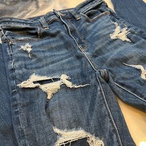 American Eagle Outfitters Ripped Blue Skinny Jeans